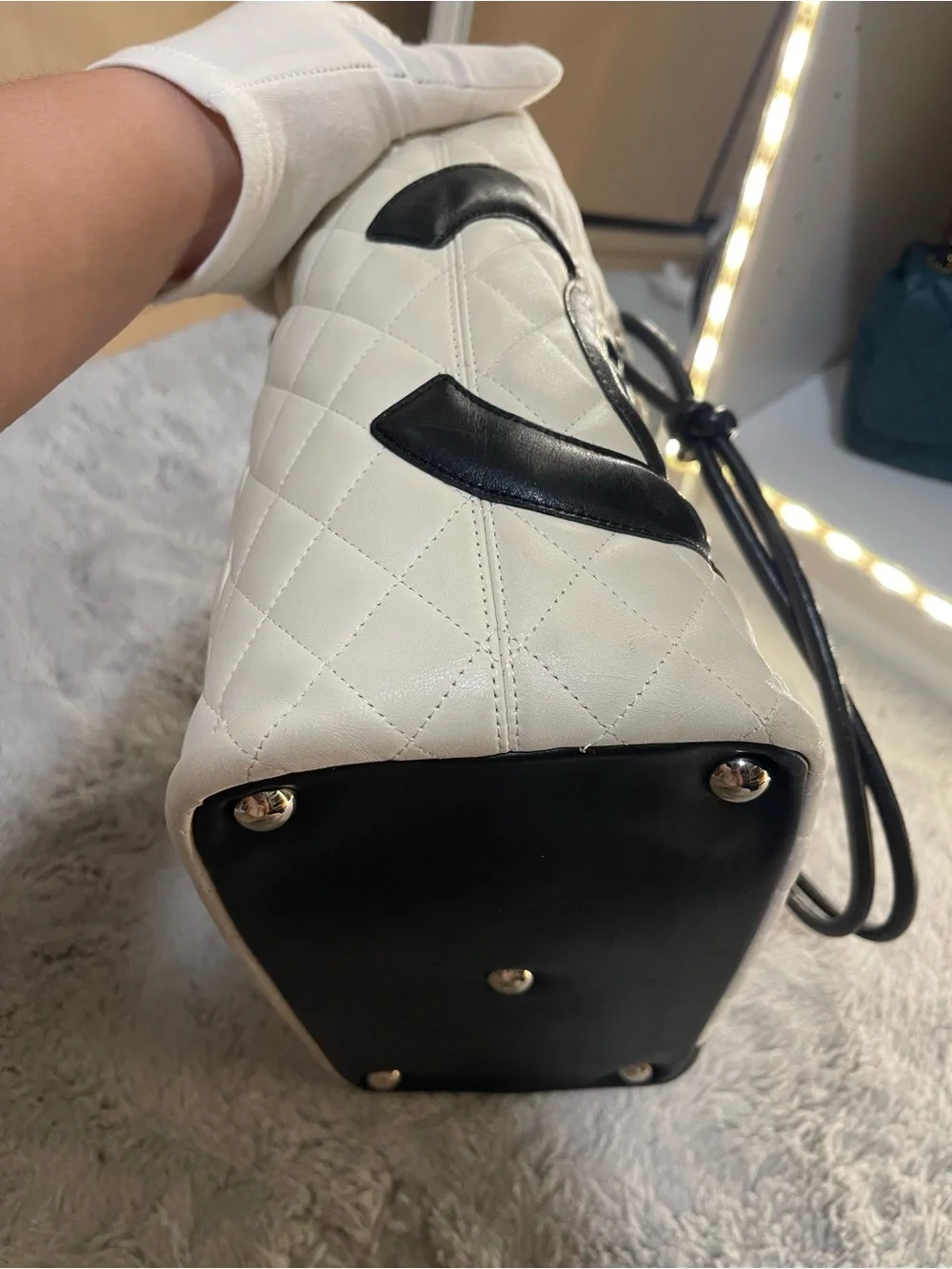 CHANEL Cambon while and black classic